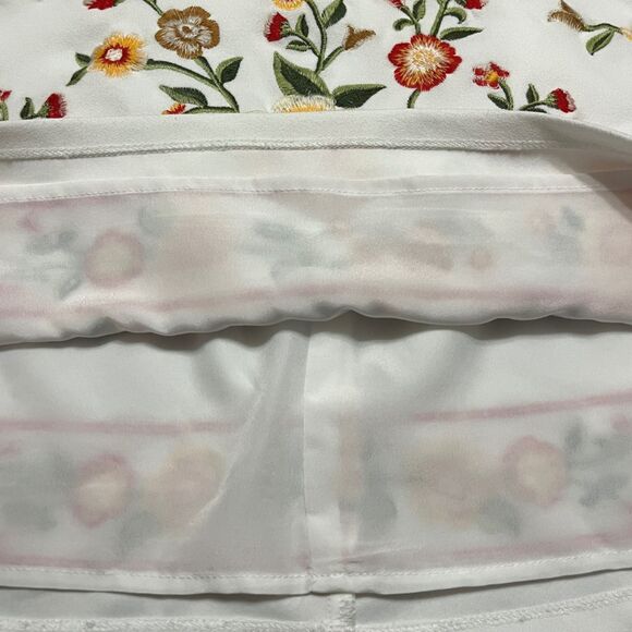 Forever 21 Floral Embroidered Mini Skirt - White, Red, Yellow, Green - Picture 5 of 8